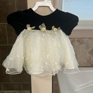 Ashley Ann gorgeous cream, gold and black formal dress.  Size 3-6mo